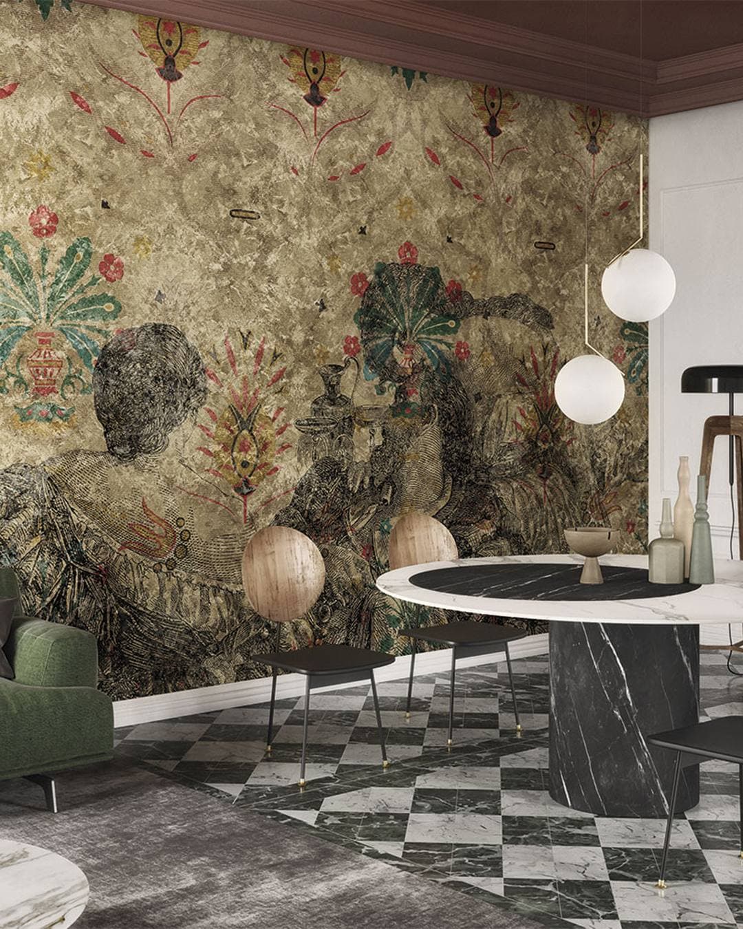 Collezione Goldenwall Collection 2020 — carta da parati Inkiostro Bianco in ambiente
