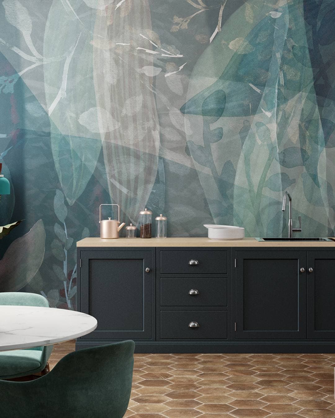 Collezione Light and Shadows — carta da parati Inkiostro Bianco in ambiente