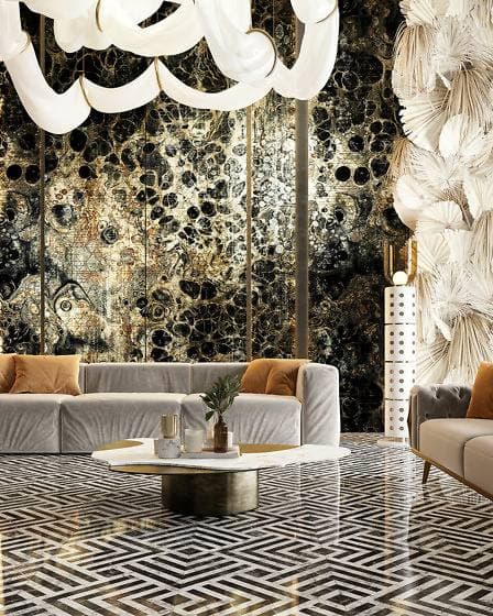 Carta da parati Fluidity — Inkiostro Bianco