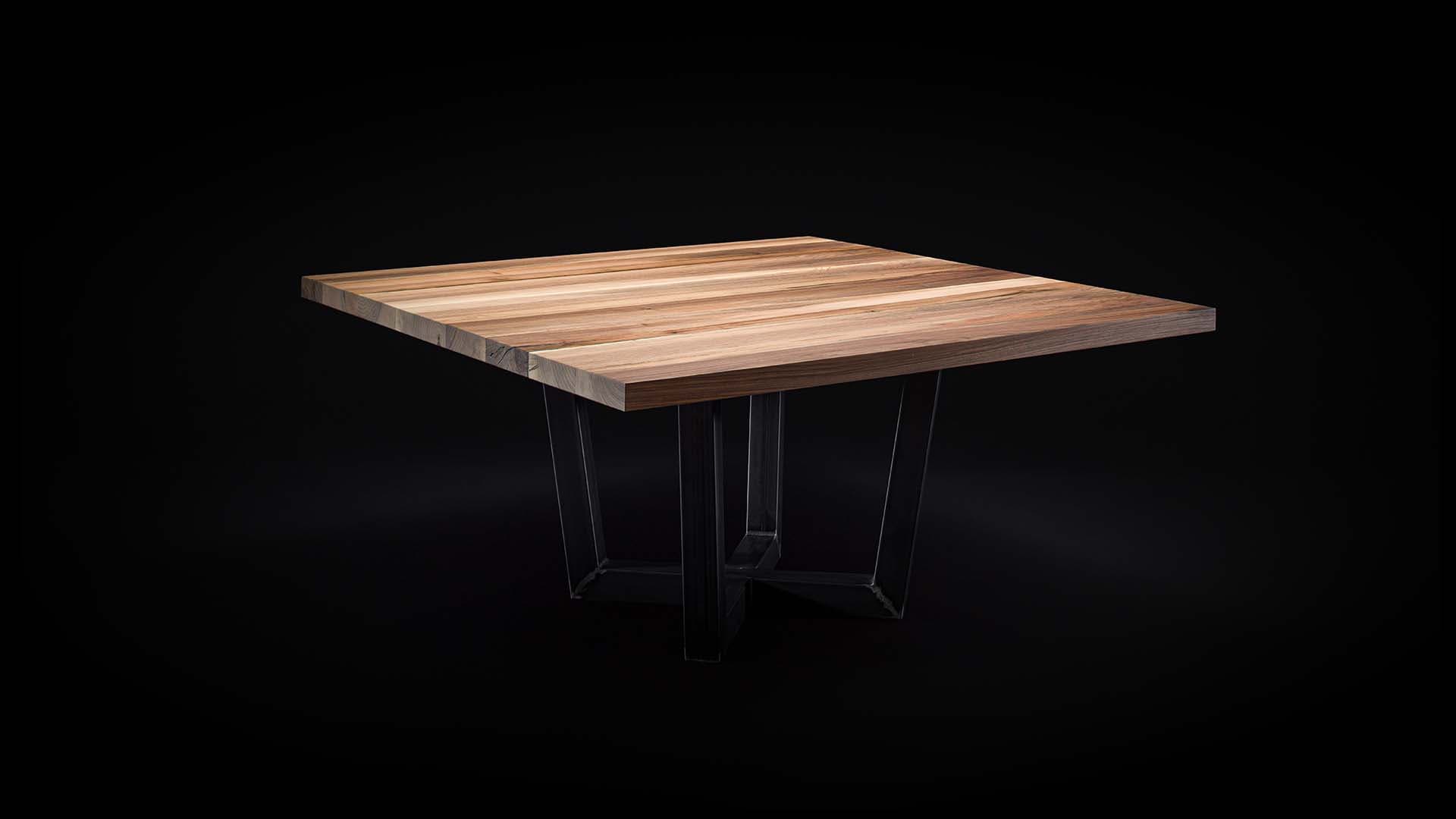 Square walnut table