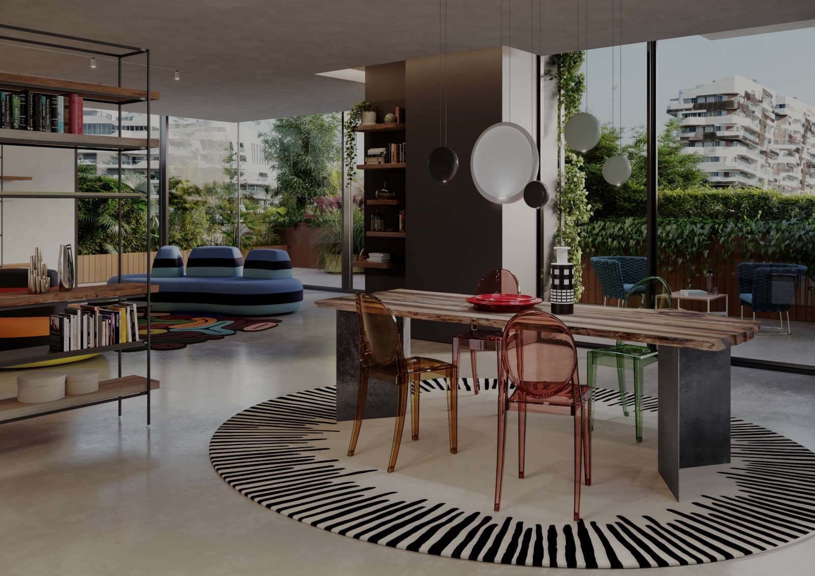 Fusione urbana: contemporaneità e Industrial con resine, cemento, ferro, rovere e noce
